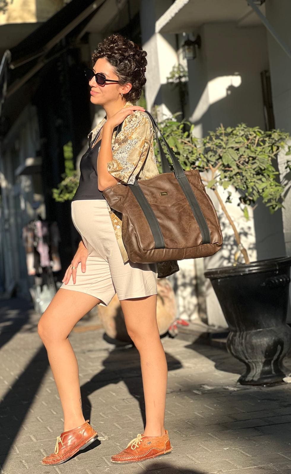 Retro Brown NOKO Large Side Bag