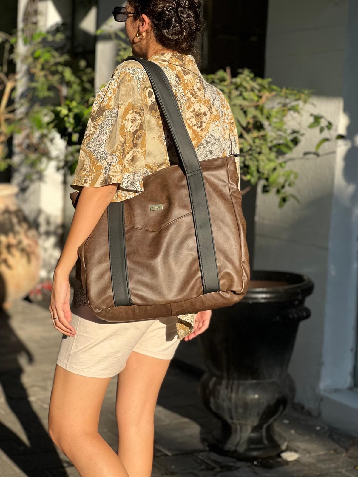 Retro Brown NOKO Large Side Bag