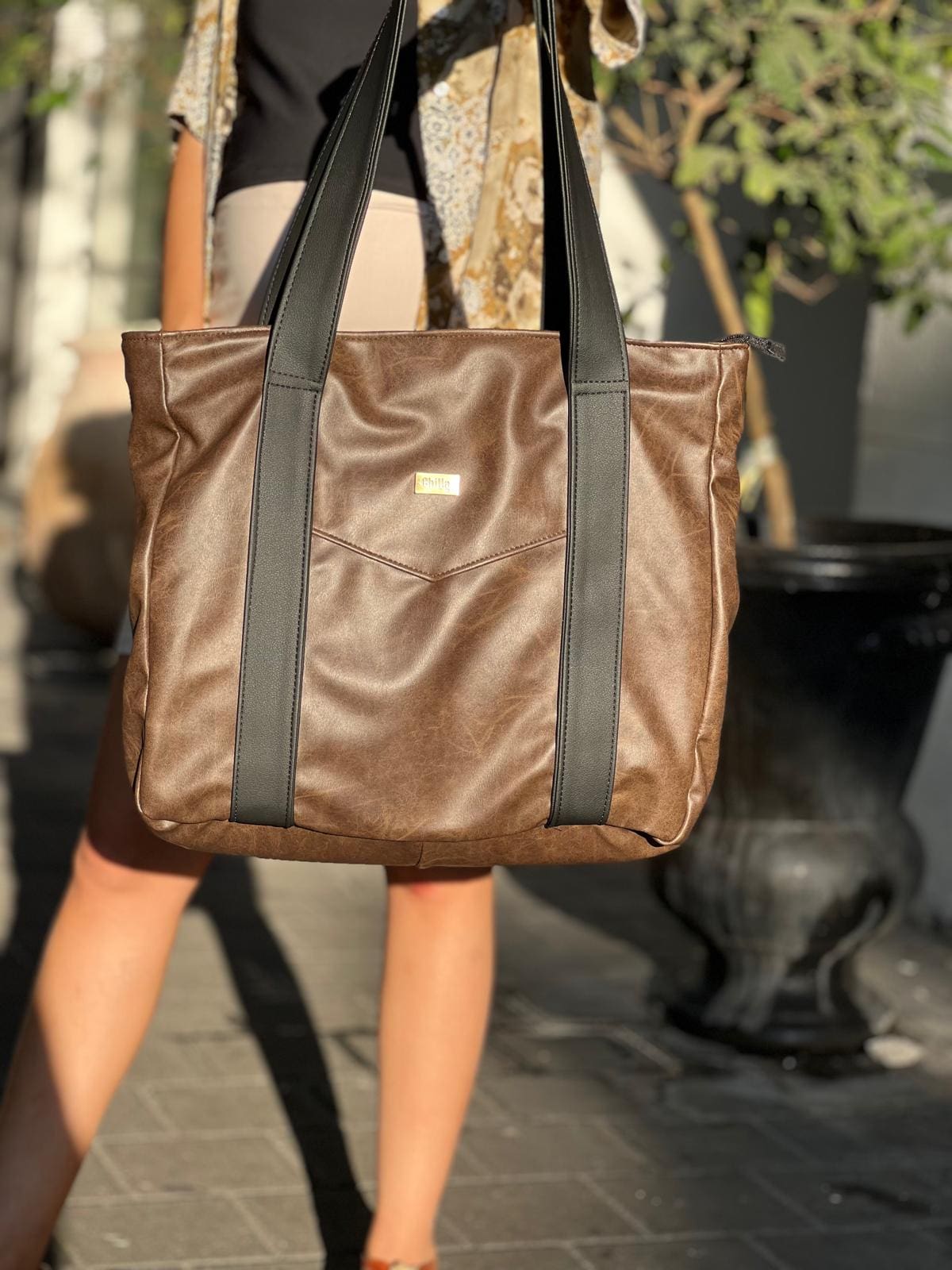 Retro Brown NOKO Large Side Bag