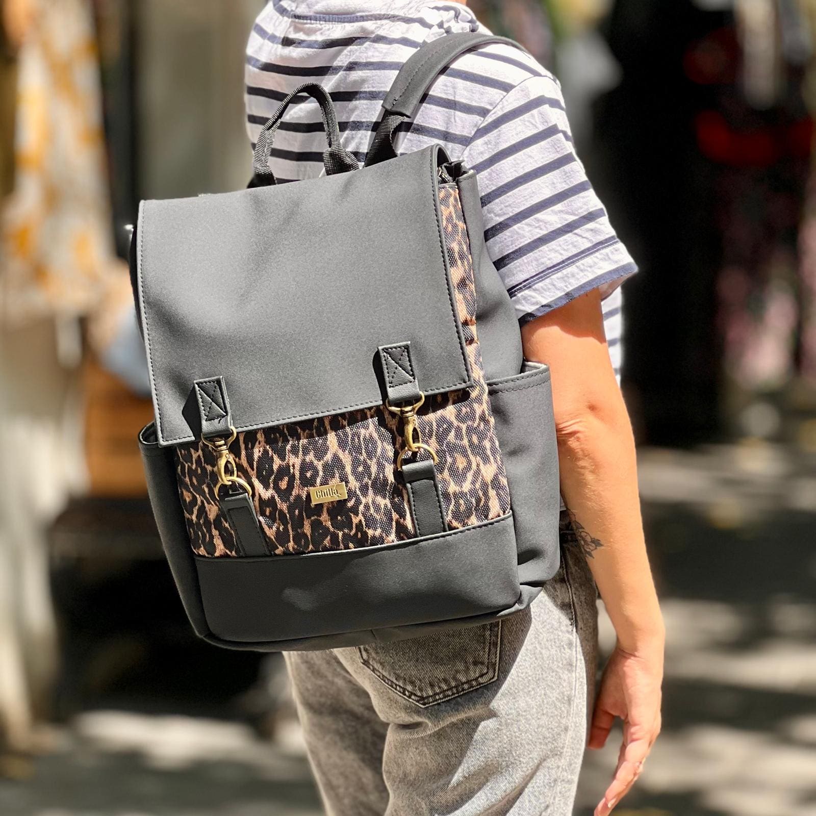 Leopard & Black Unicorn Backpack