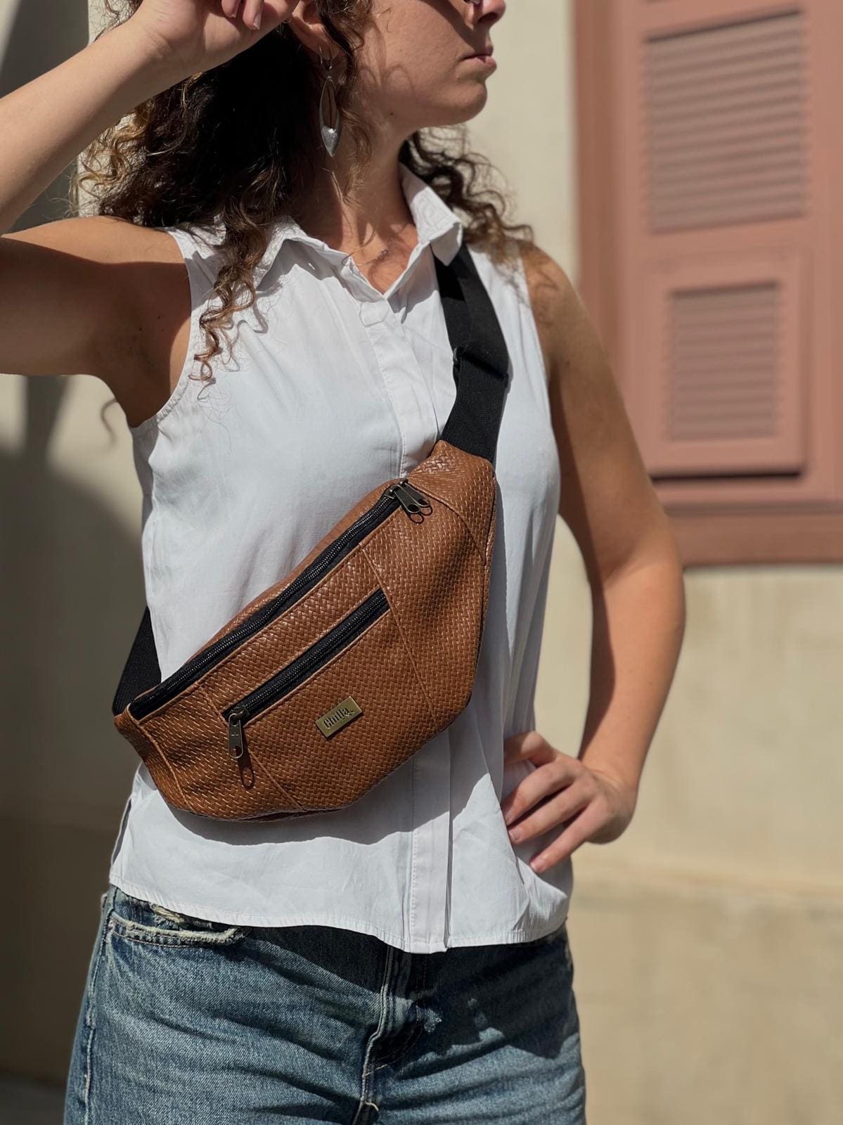 Brown Braided Large Roni Fanny Pack