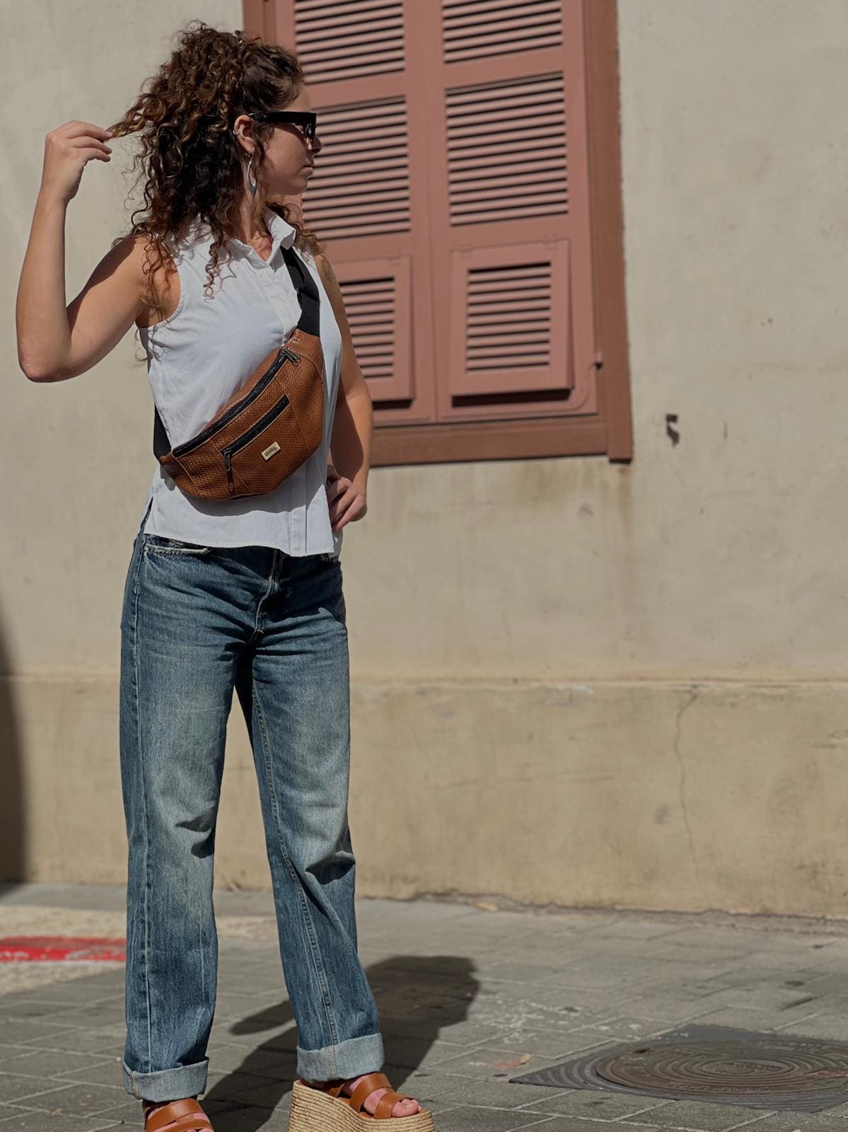 Brown Braided Large Roni Fanny Pack