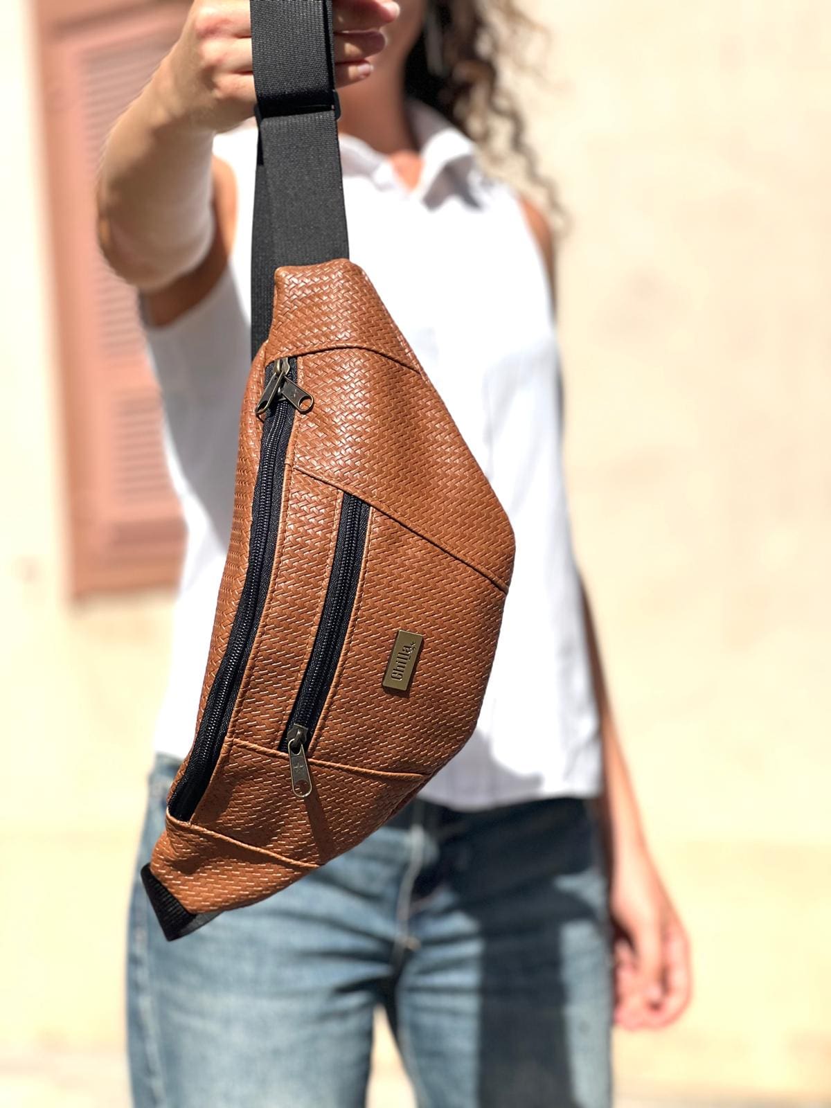 Brown Braided Large Roni Fanny Pack