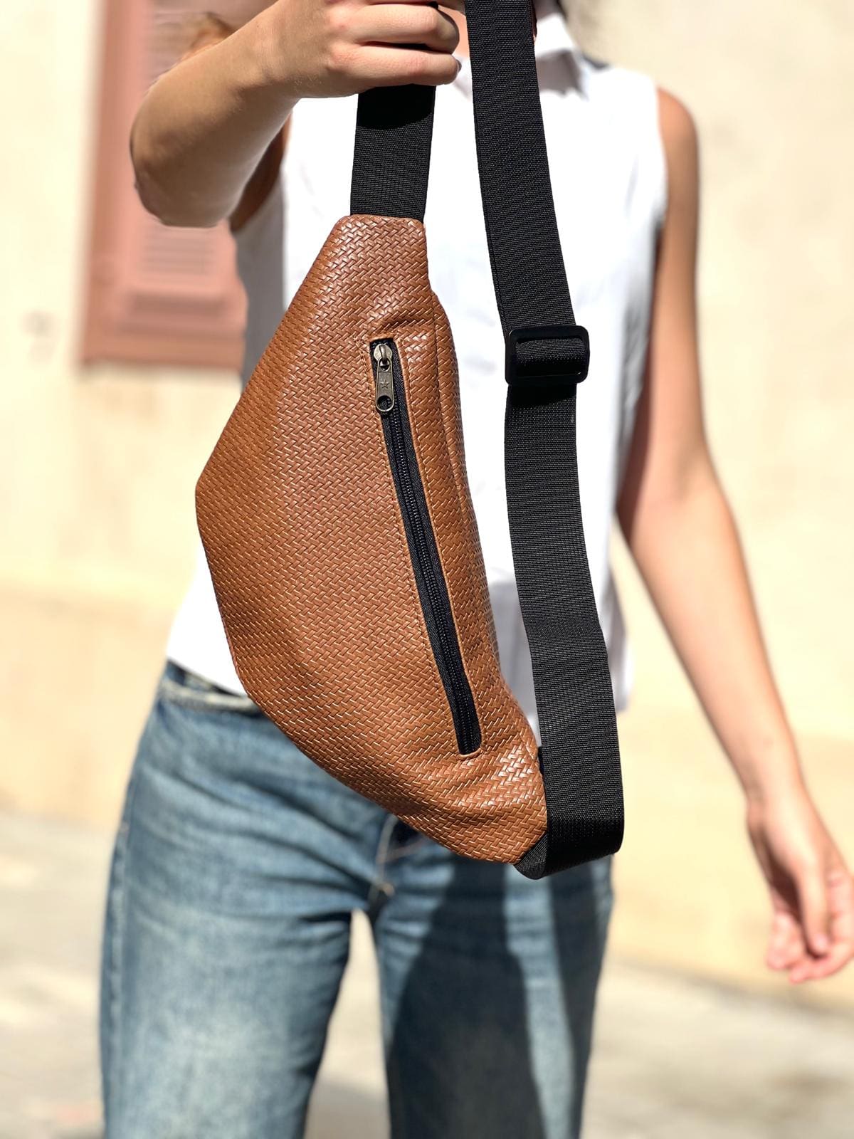 Brown Braided Large Roni Fanny Pack