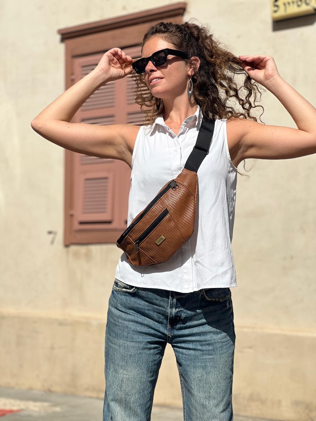 Brown Braided Large Roni Fanny Pack