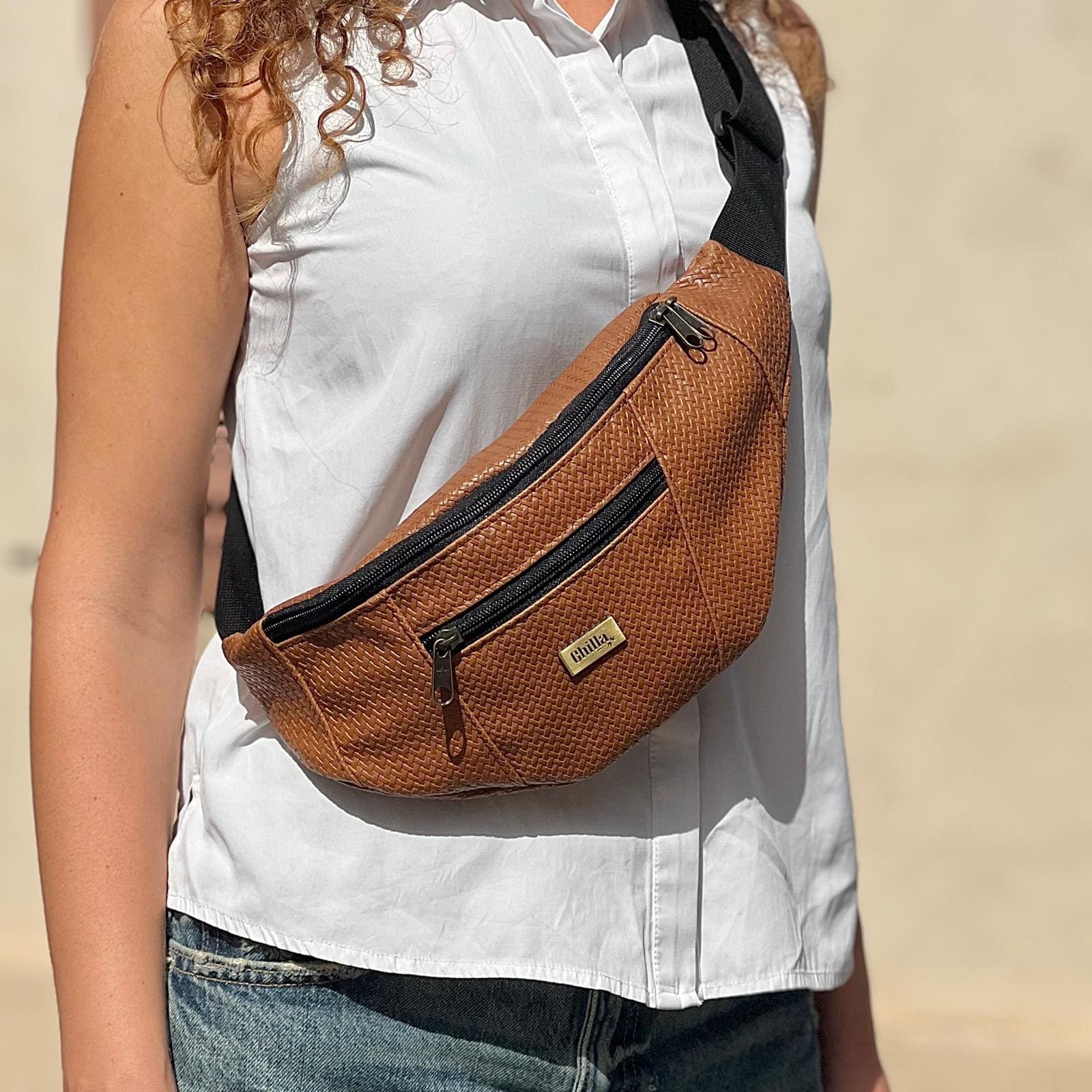 Brown Braided Large Roni Fanny Pack