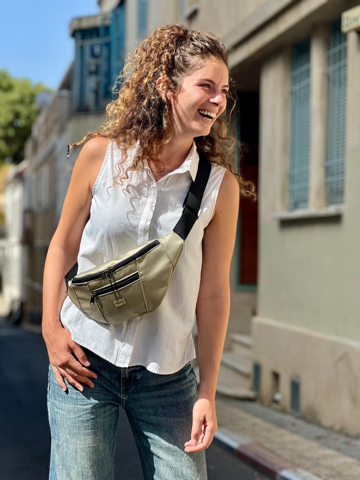 Metallic Champagne Large Roni Fanny Pack