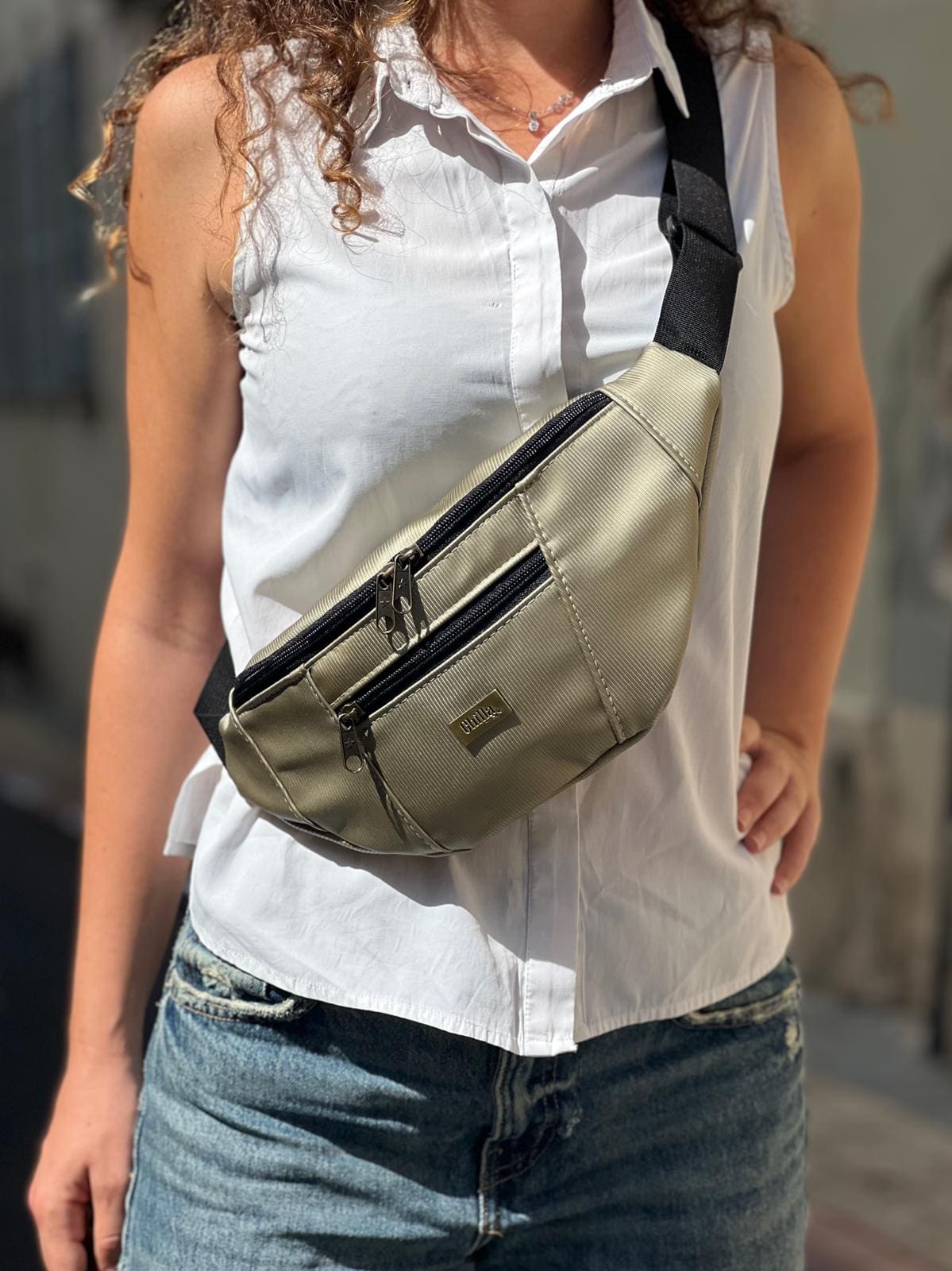 Metallic Champagne Large Roni Fanny Pack