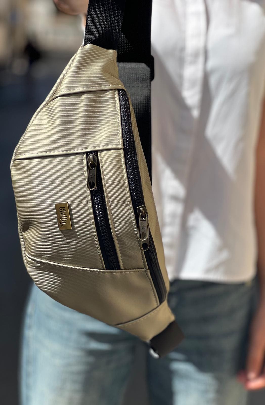 Metallic Champagne Large Roni Fanny Pack