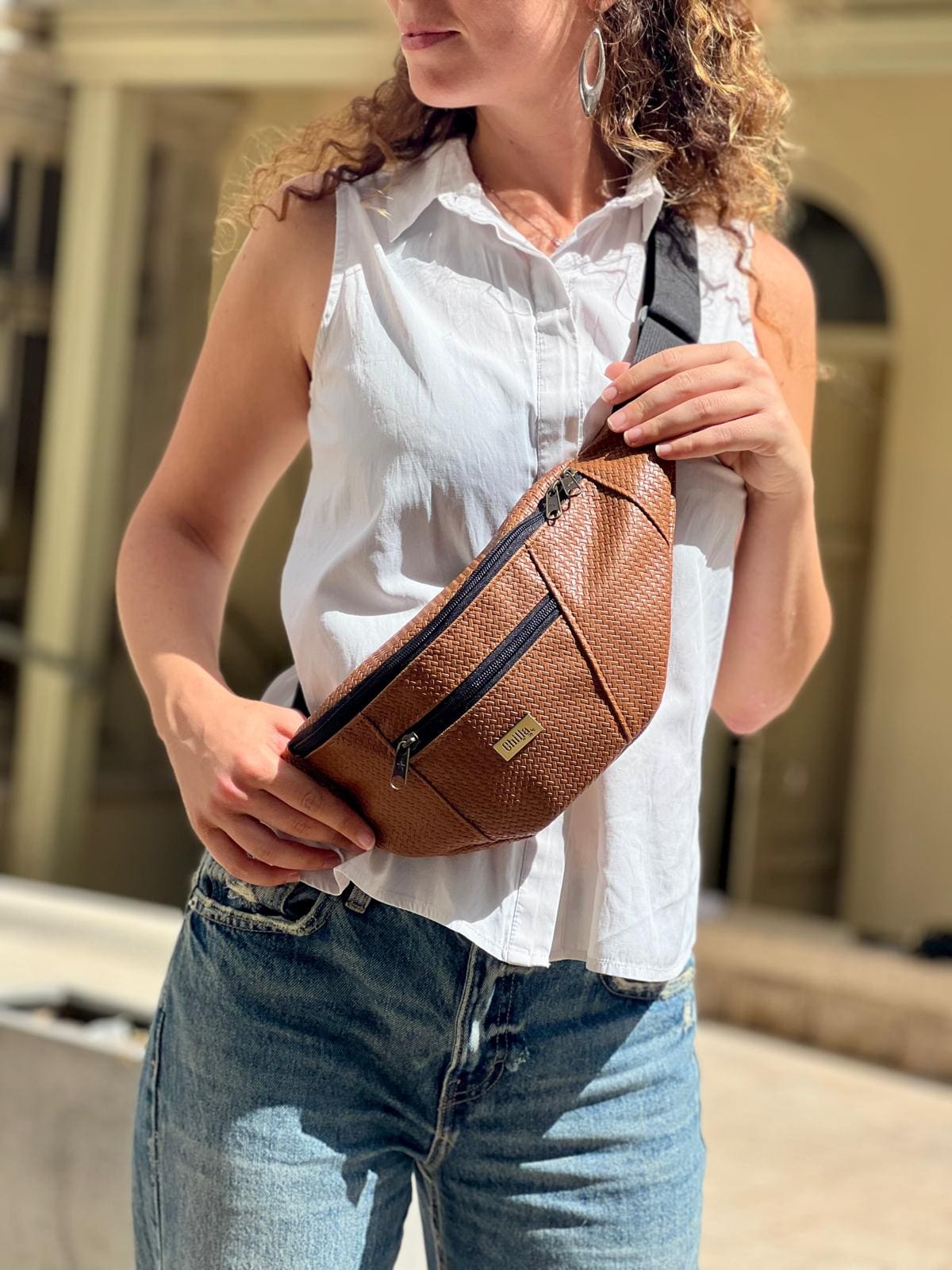 Brown Braided Large Roni Fanny Pack