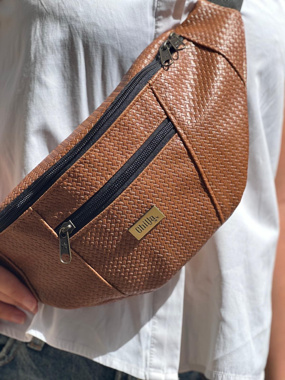 Brown Braided Large Roni Fanny Pack