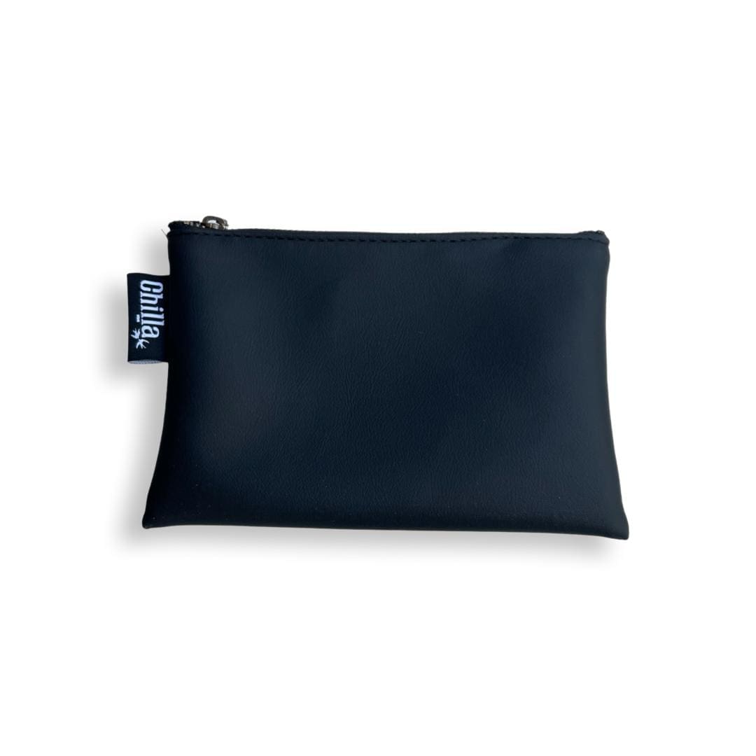 New classic black leather-like pencil case (small clutch).