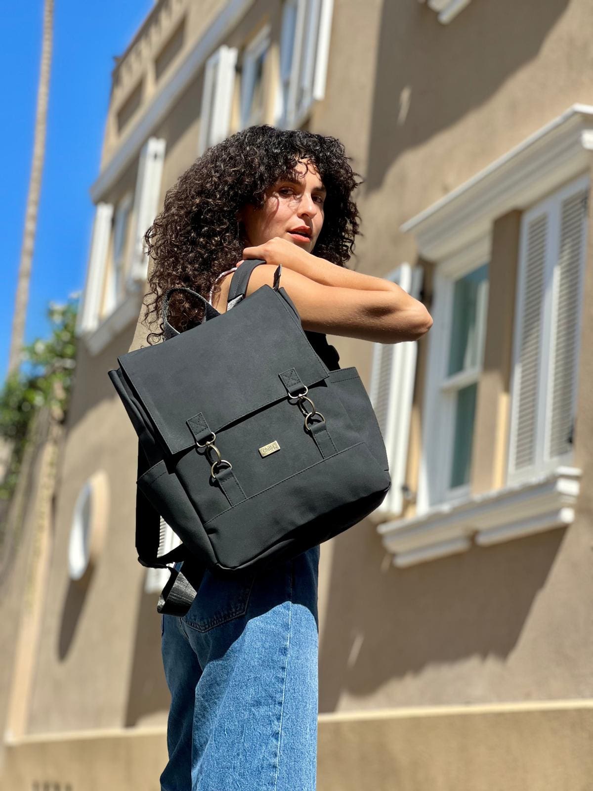 Black Nubuck-like Unicorn Backpack