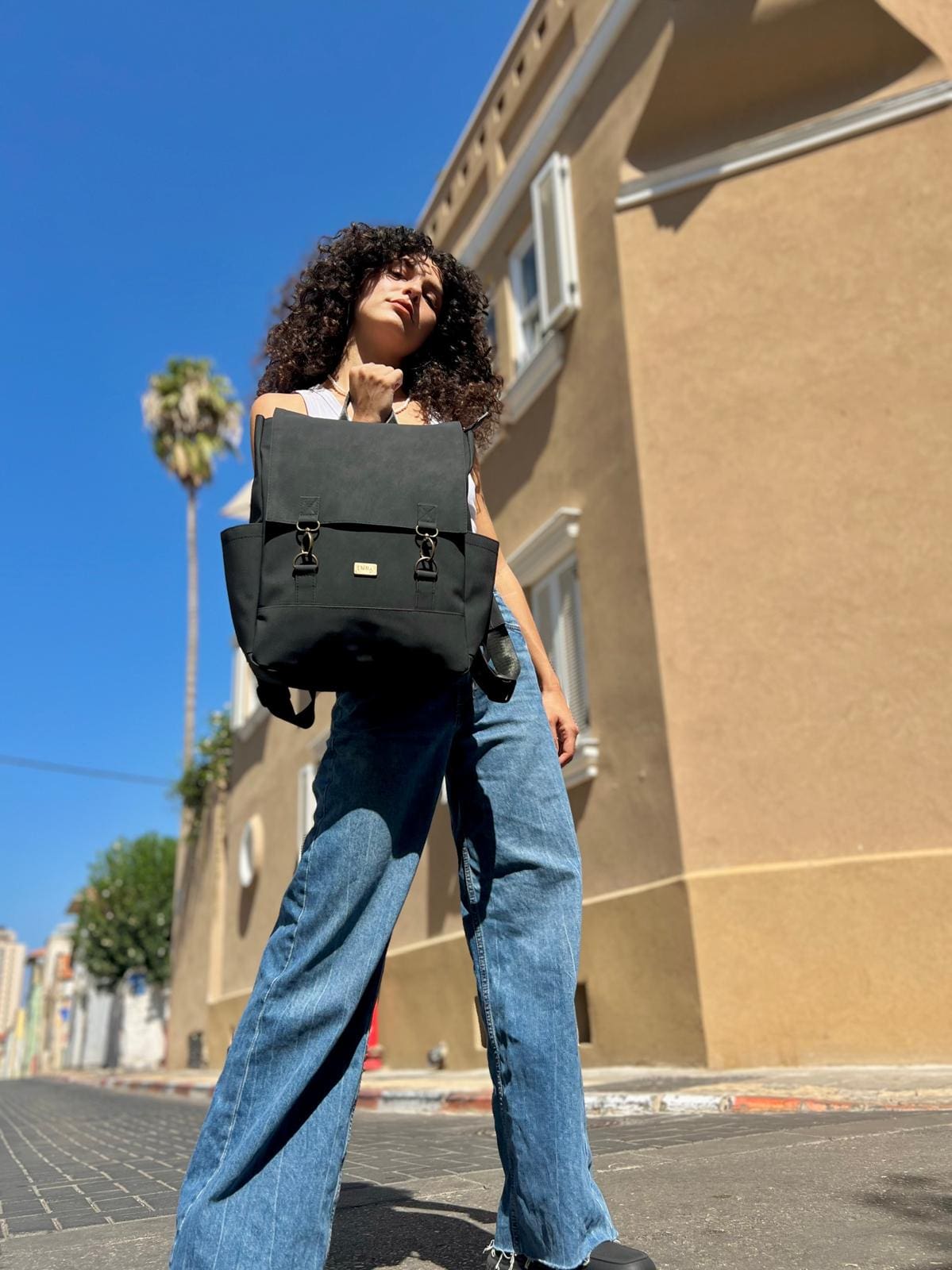 Black Nubuck-like Unicorn Backpack