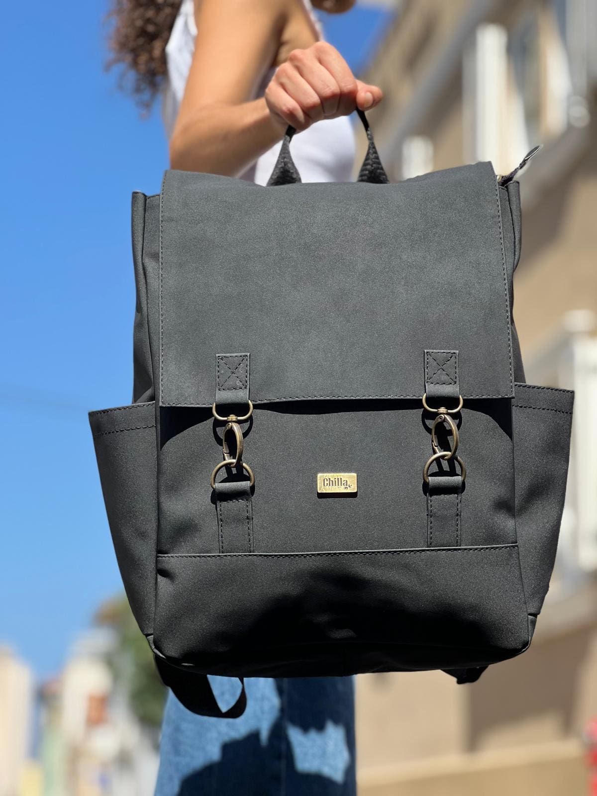 Black Nubuck-like Unicorn Backpack