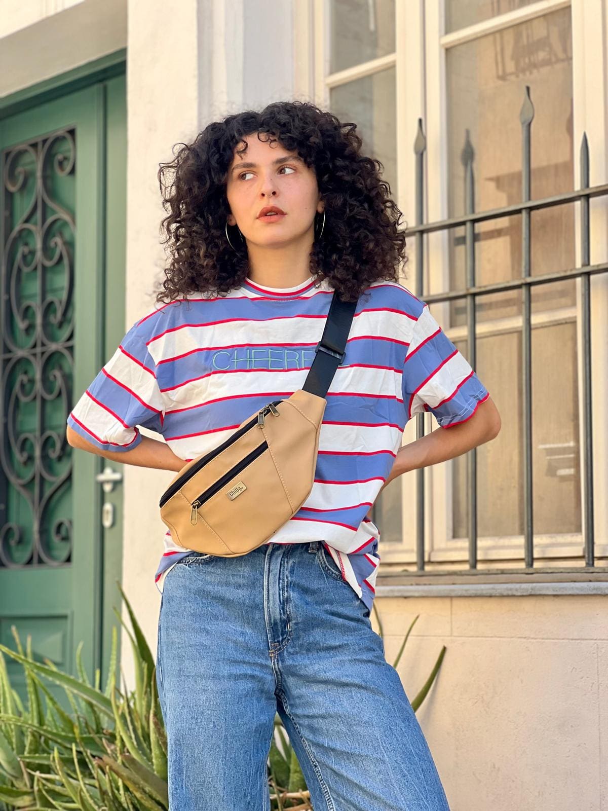 Sand Leather-Like Large Roni Fanny Pack