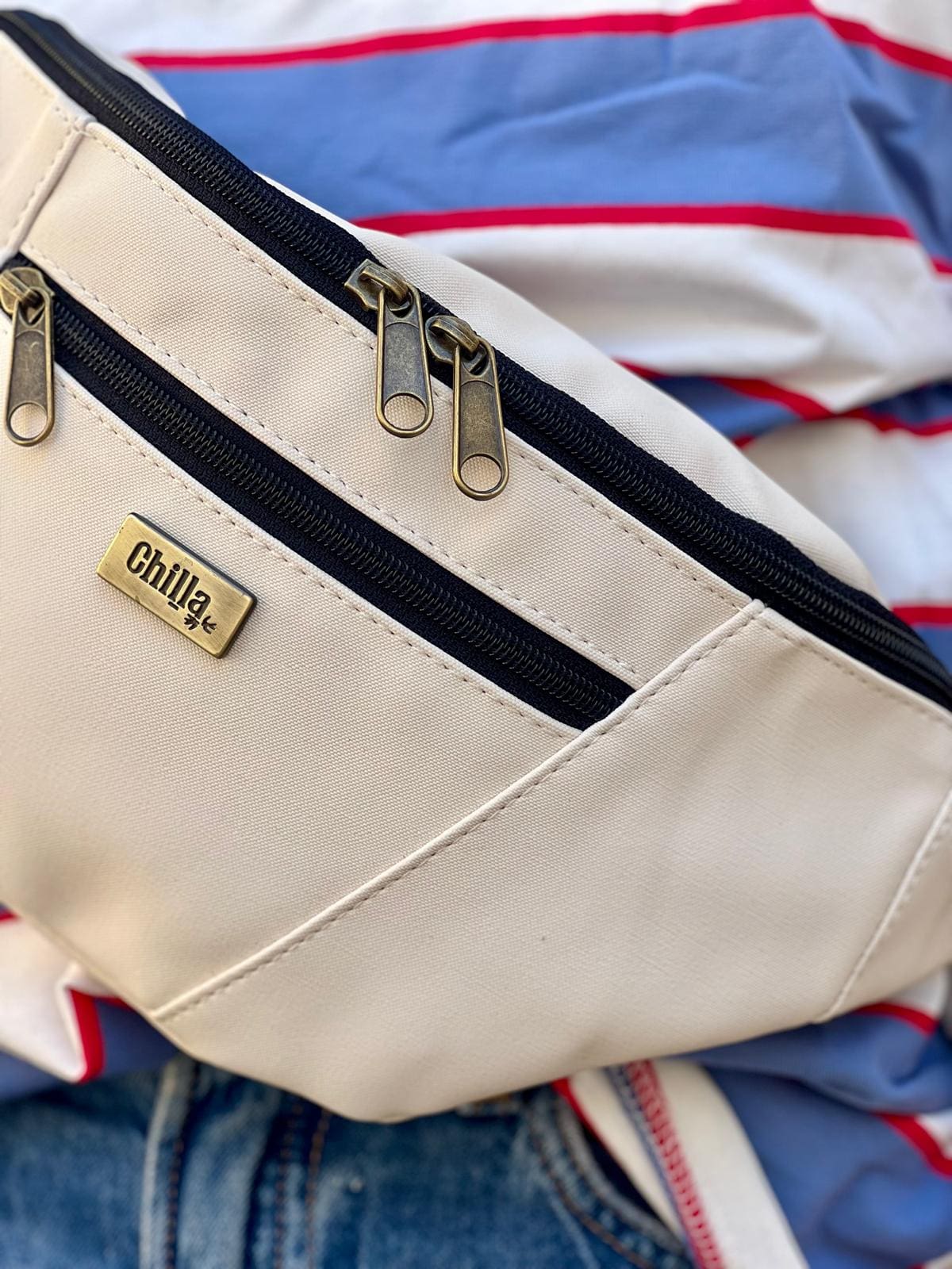 Cream Canvas Large Roni Fanny Pack