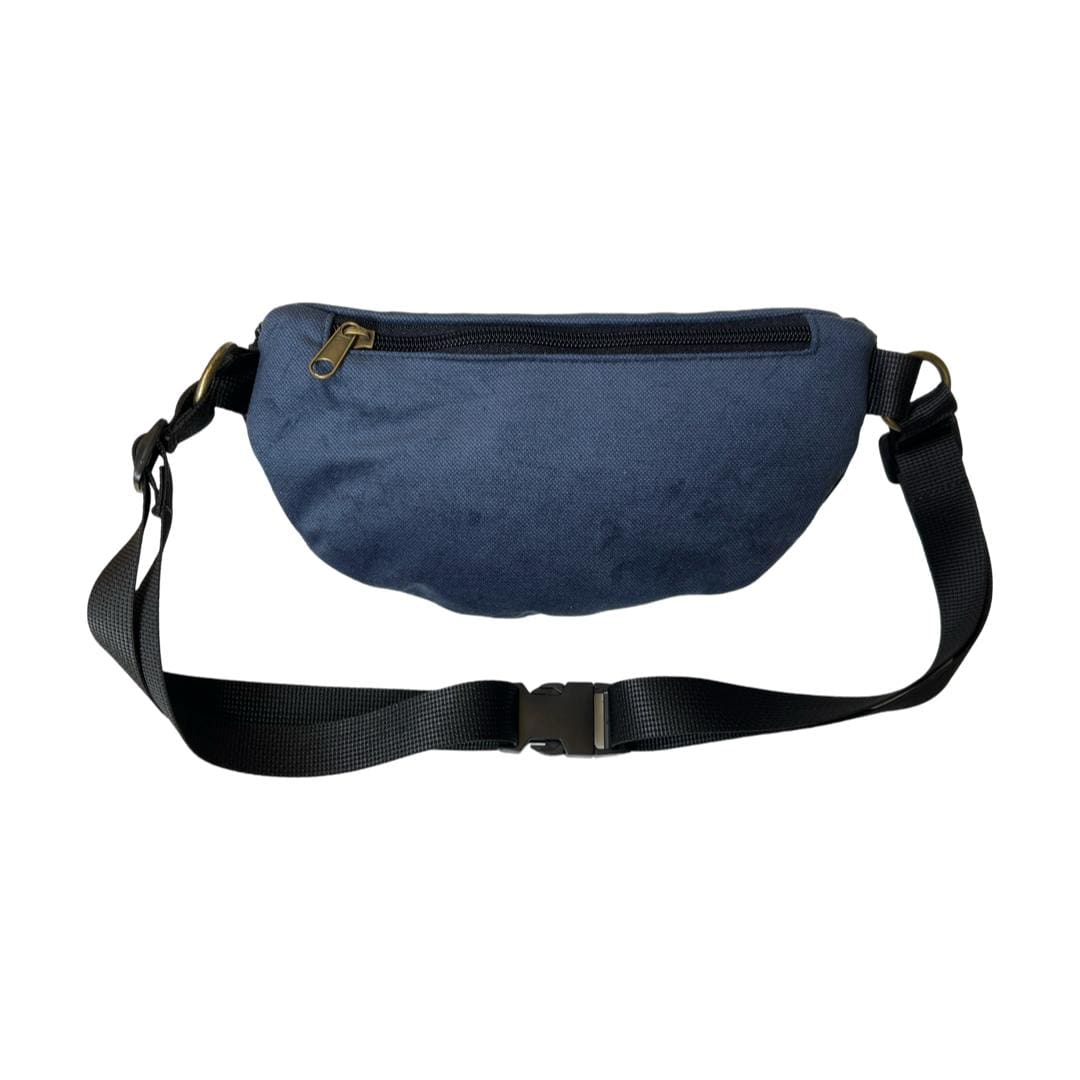 Dark Gray-Blue Velvet Helga Fanny Pack