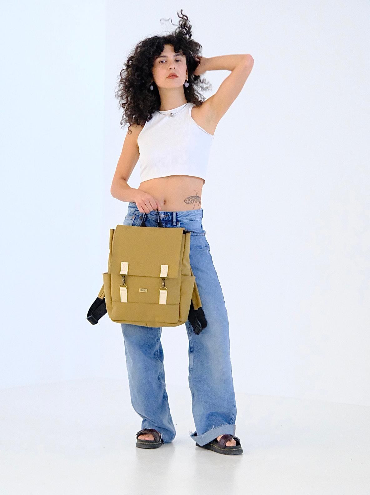 Mustard Canvas Unicorn Backpack