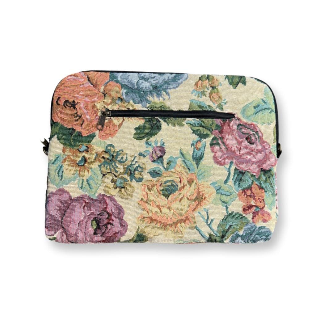 Floral tapestry laptop case