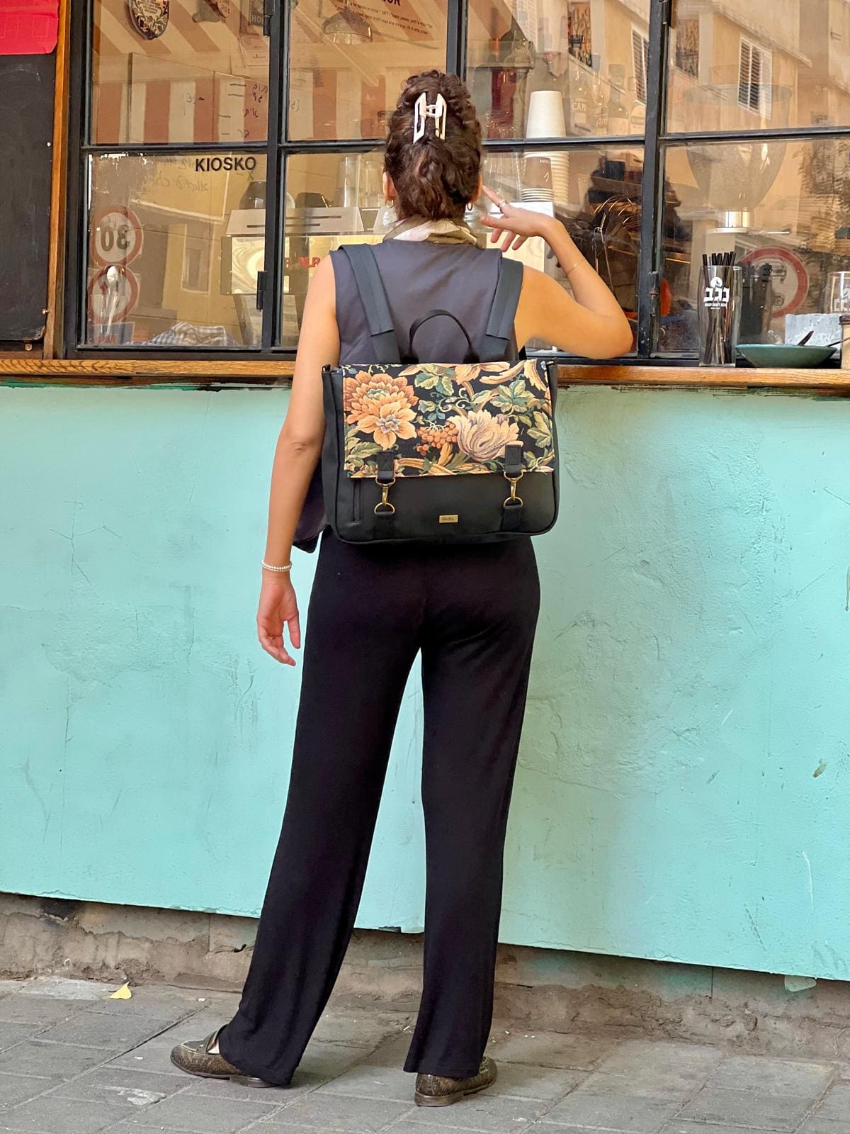 Vintage Flowery Large Jaffa Backpack/Side Bag