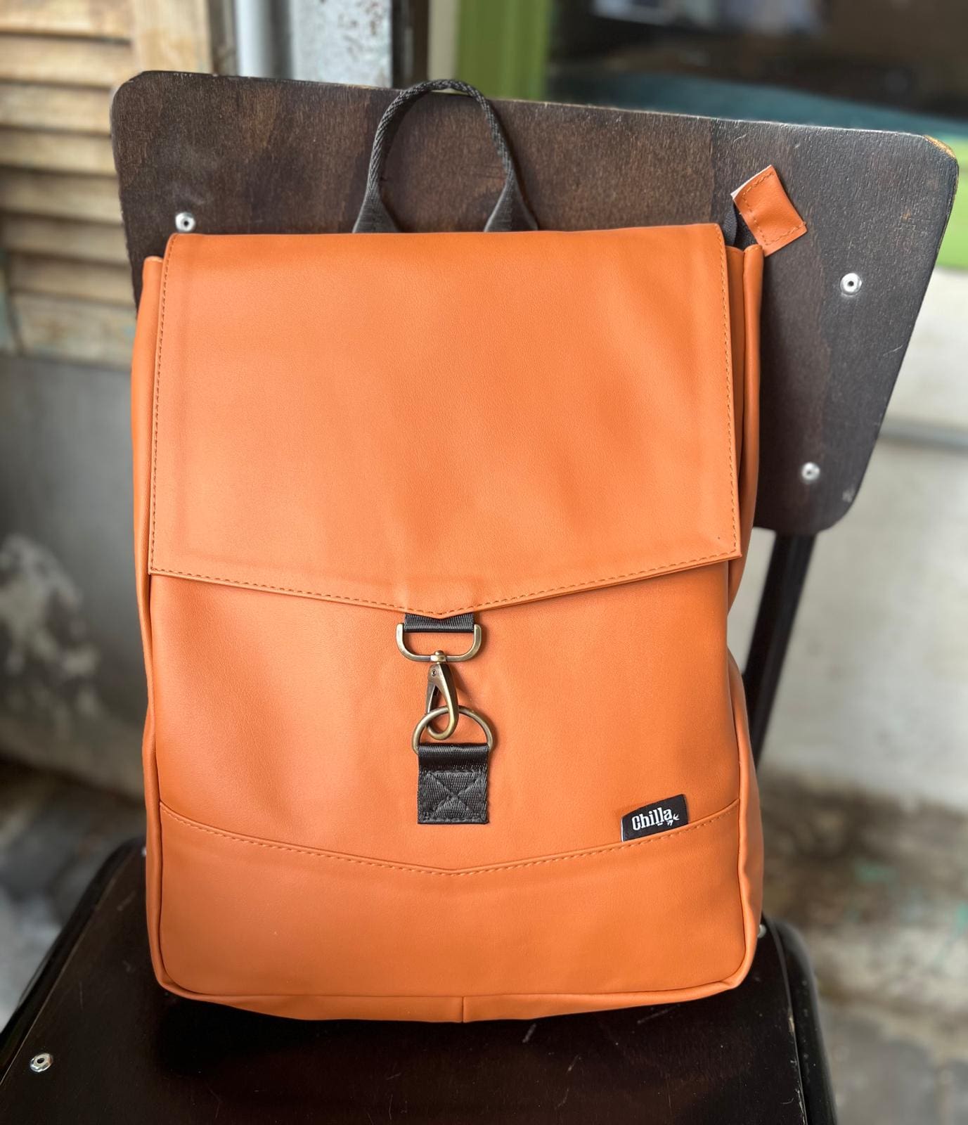 Vibrant Bright Orange Medium Students Backpack