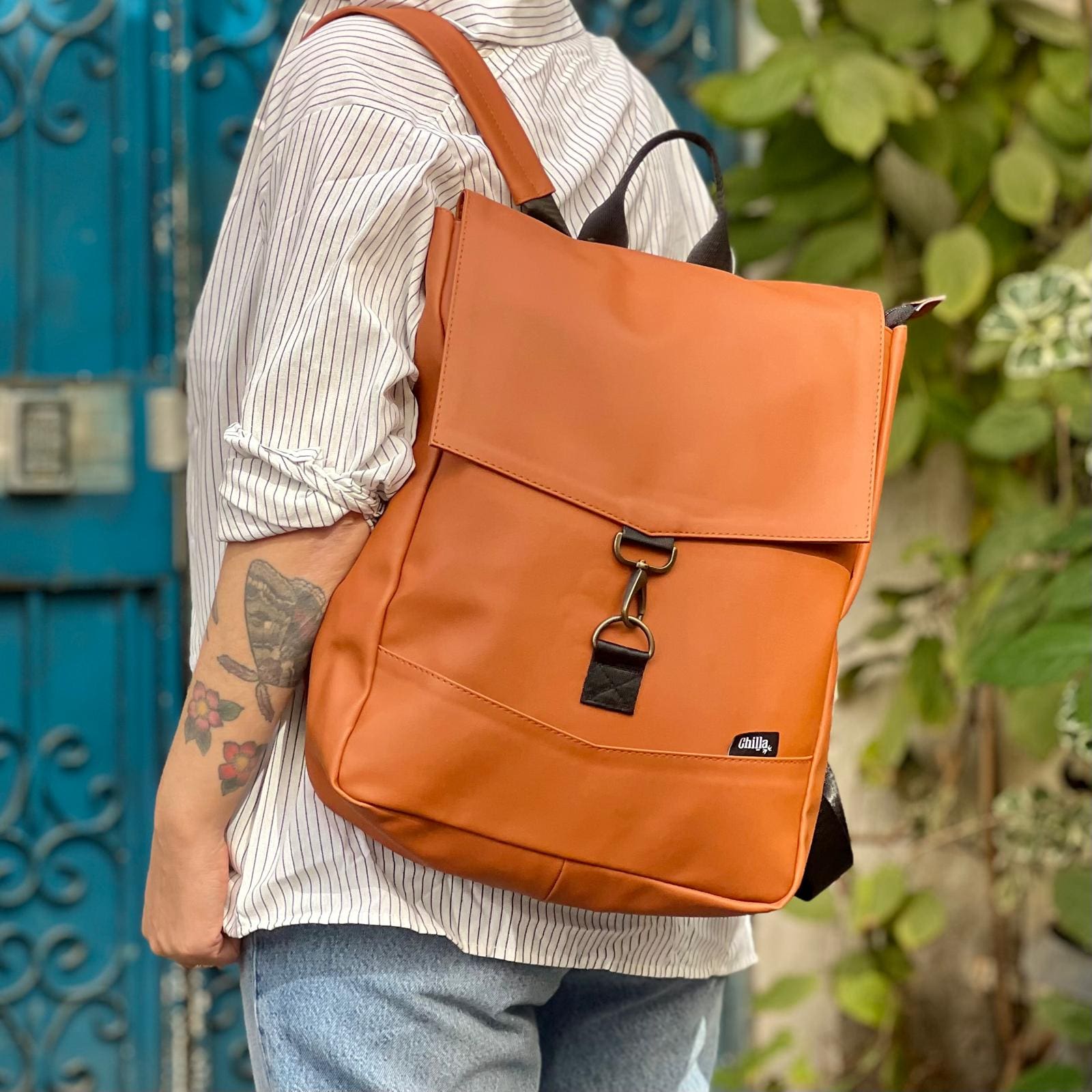 Vibrant Bright Orange Medium Students Backpack