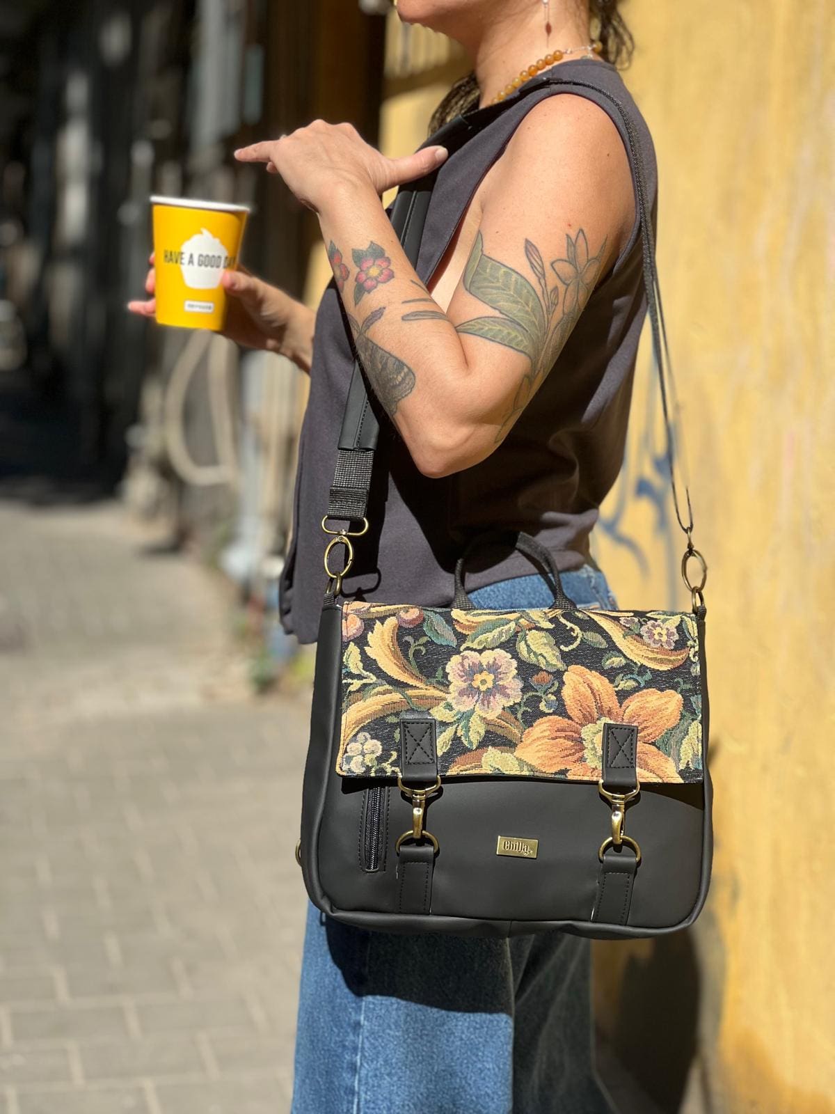 Vintage Floral Jaffa Backpack/Side Bag