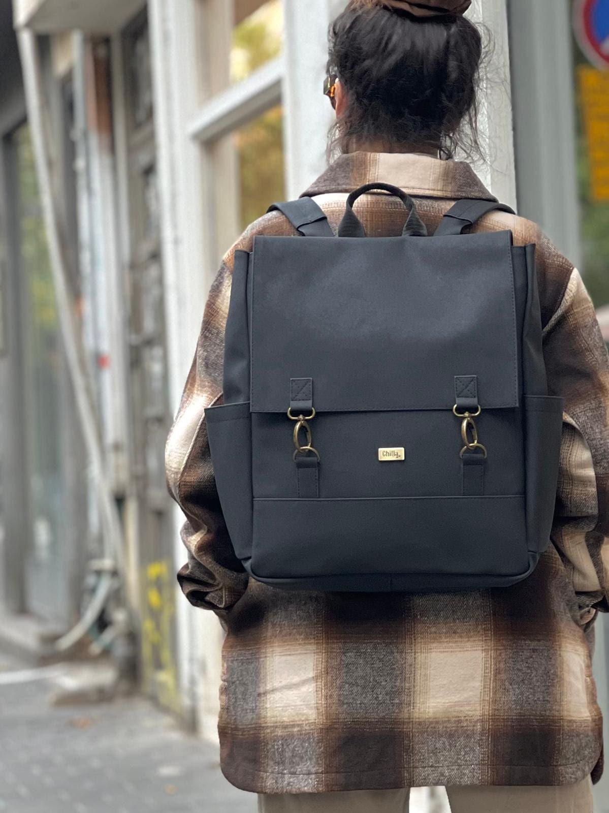 Black Nubuck Large Unicorn Backpack