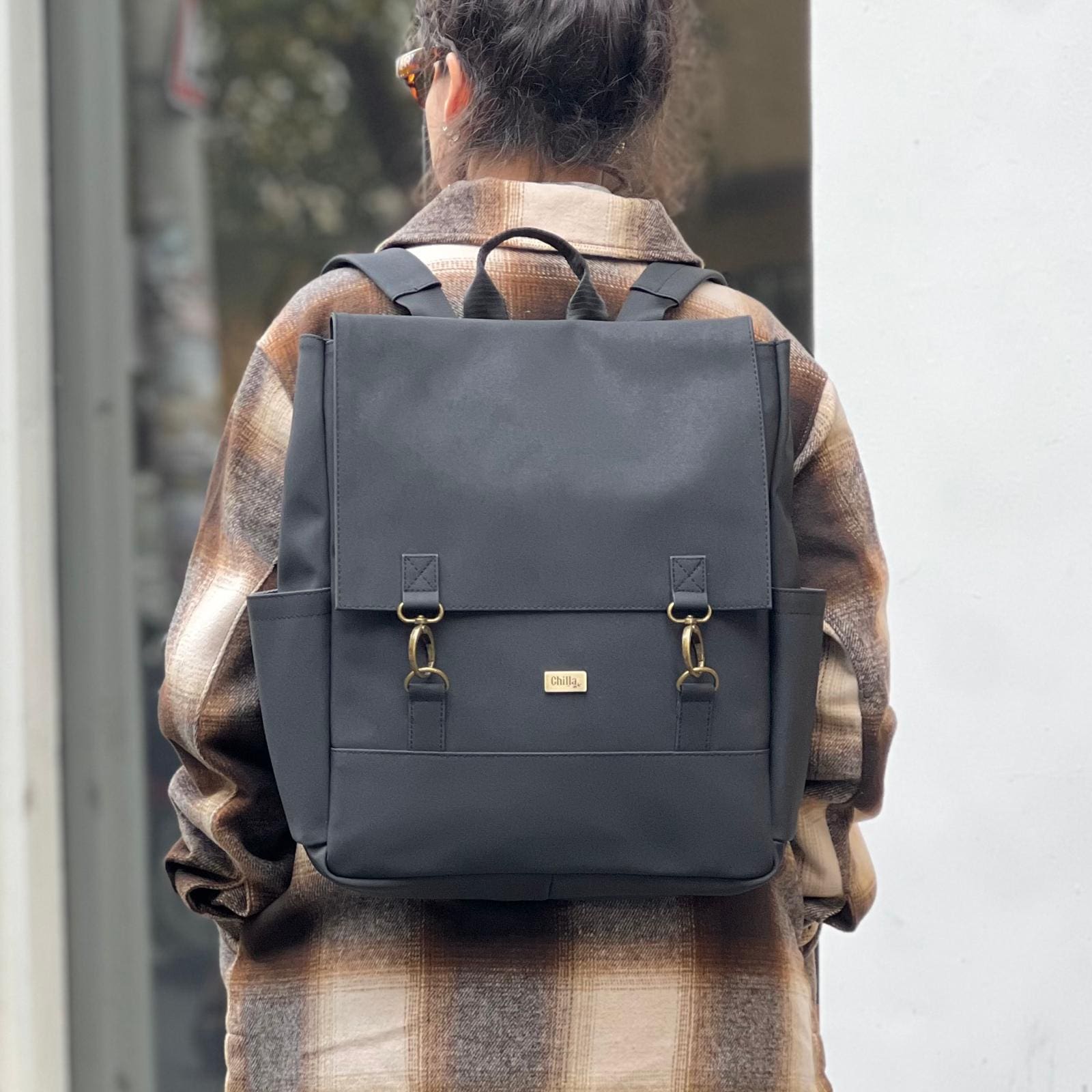 black faux leather backpack large Large Black Nubuck Unicorn Backpack | Women's Backpack | Laptop Backpack up  to 17" | 100% Vegan