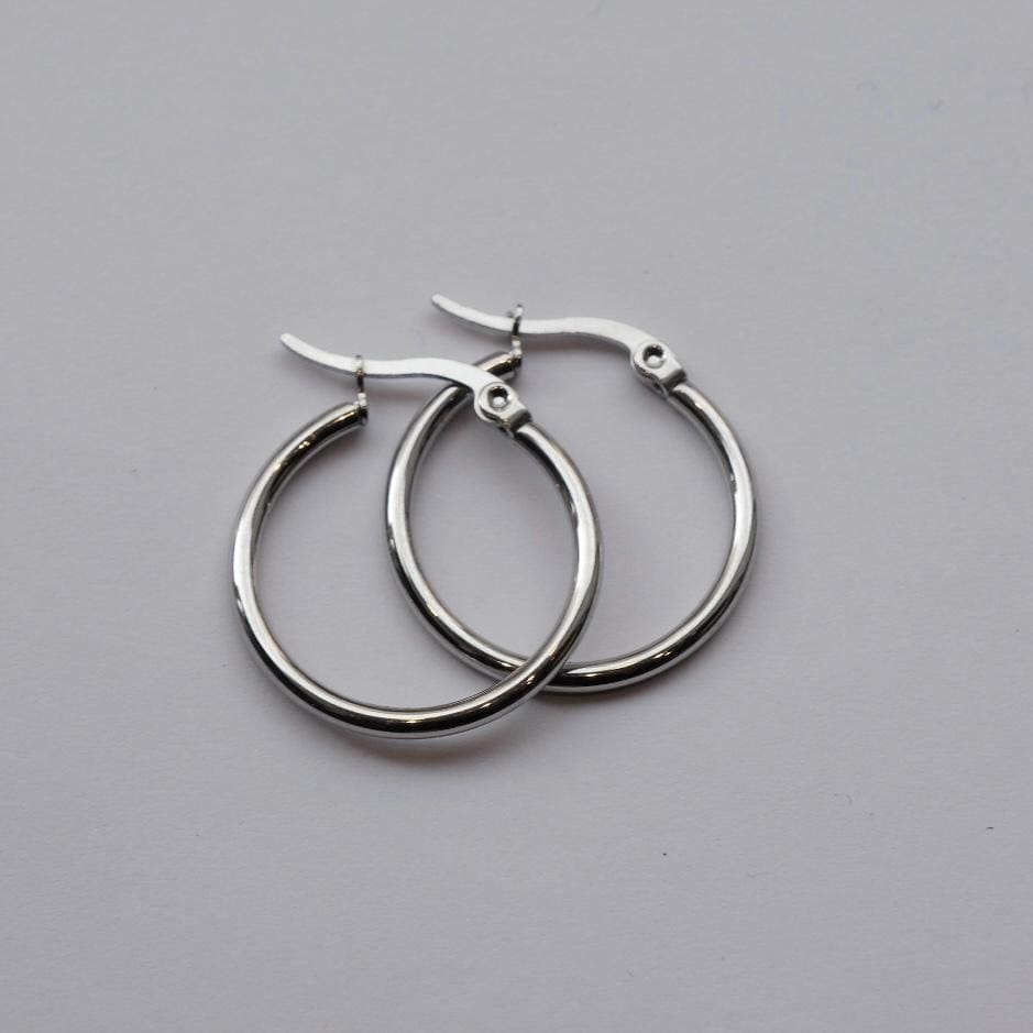 Classic silver hoop earrings