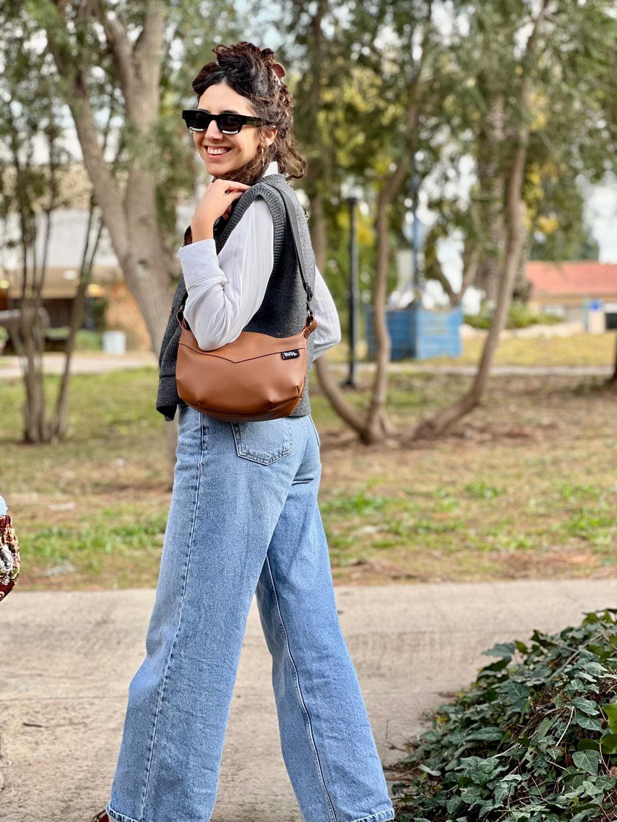 Smooth Camel side bag