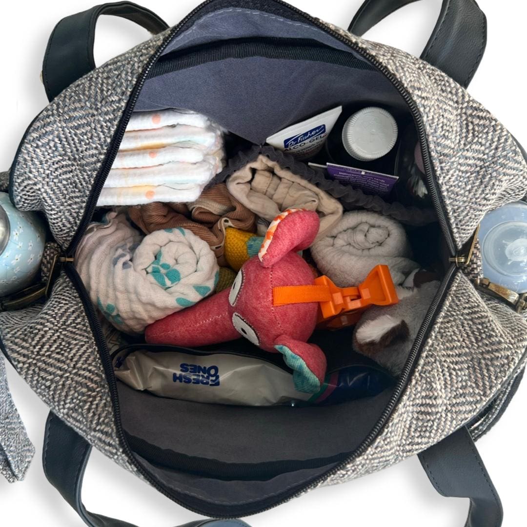 Ita diaper bag gray canvas