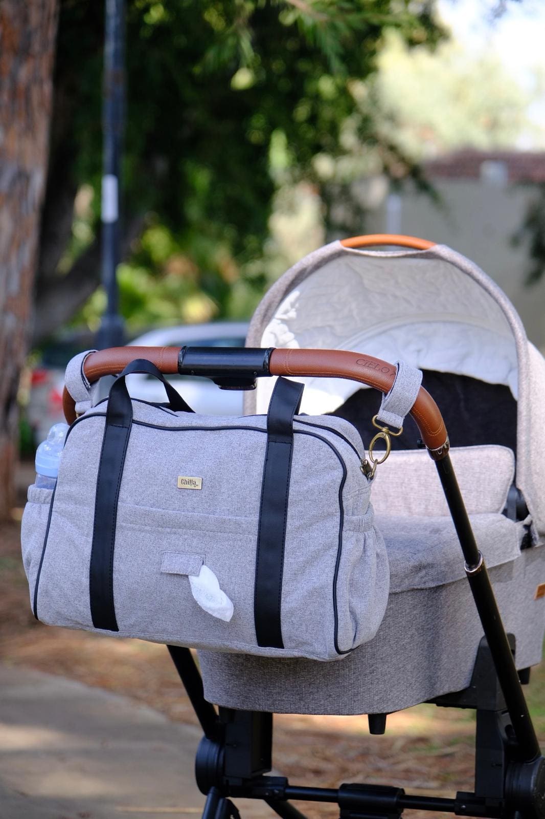 Ita diaper bag gray canvas