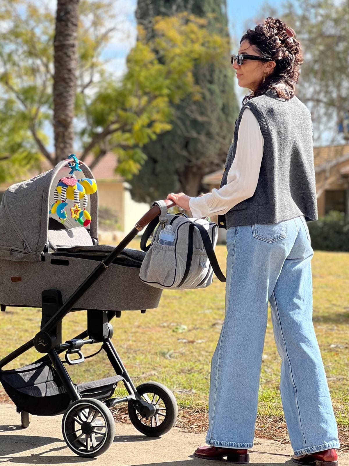 Ita diaper bag gray canvas