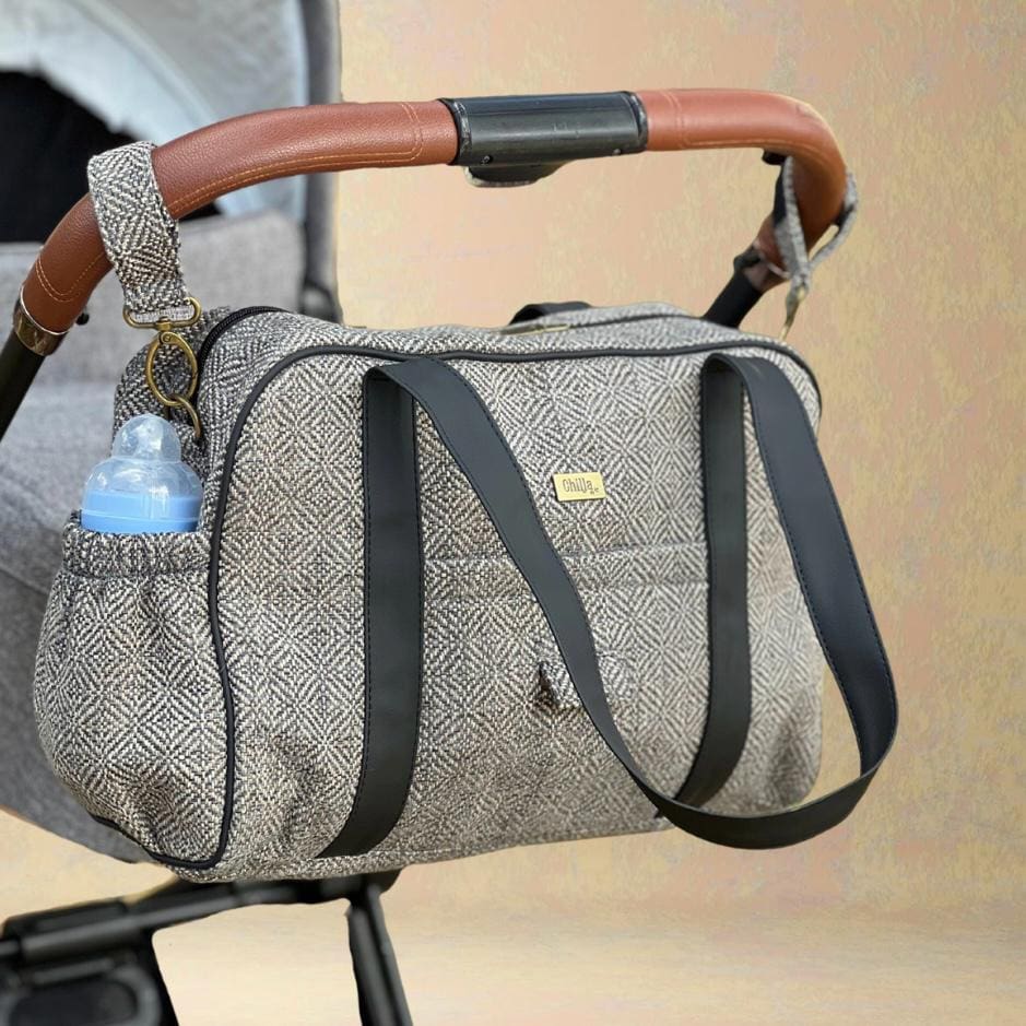 Ita gray tweed diaper bag