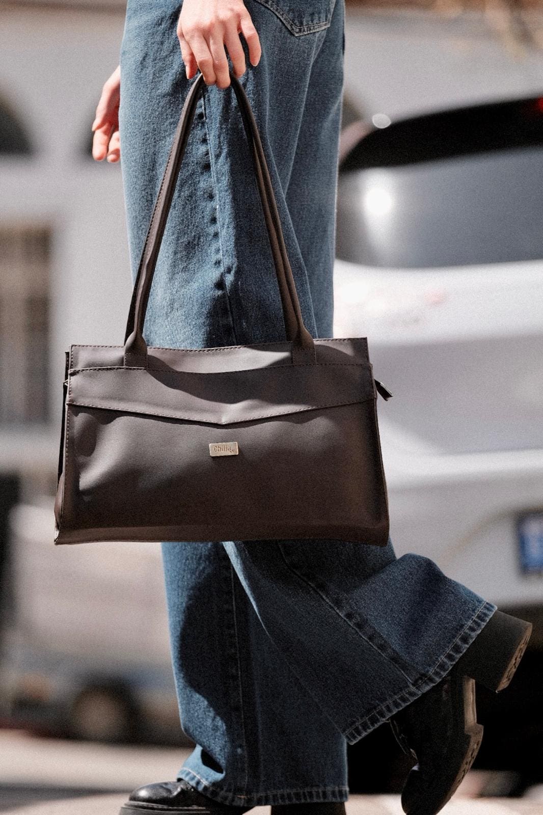 Chocolate Brown Lou'iz Shoulder Bag