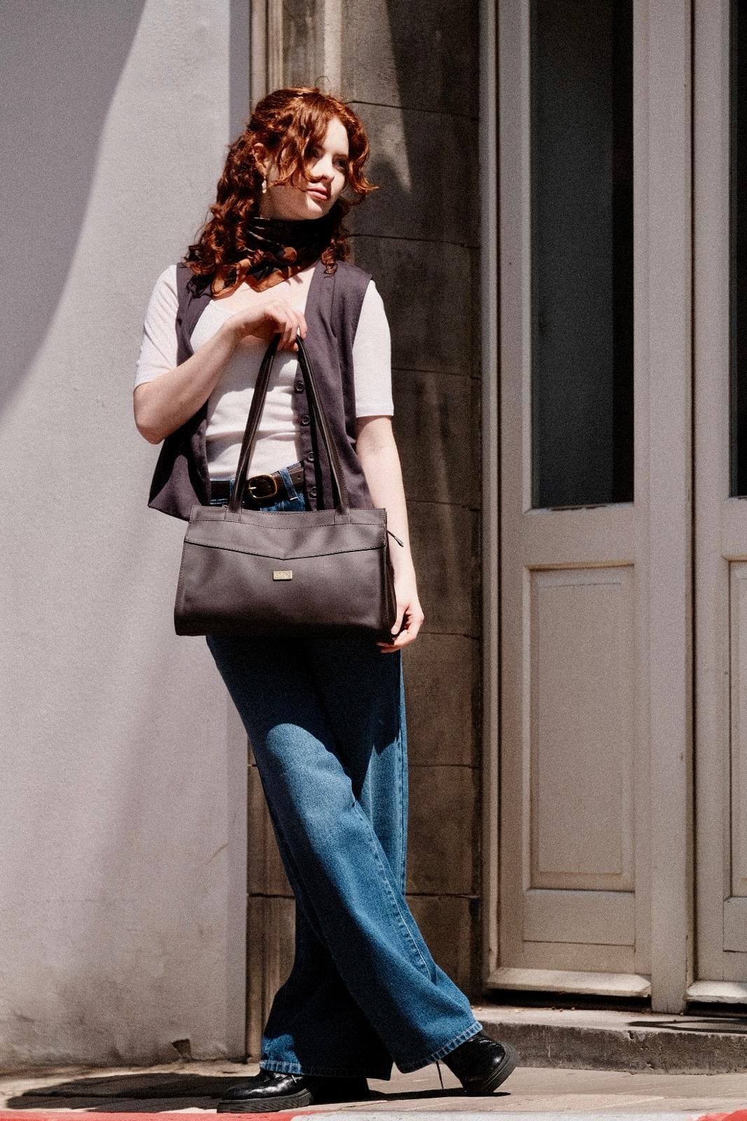 Chocolate Brown Lou'iz Shoulder Bag