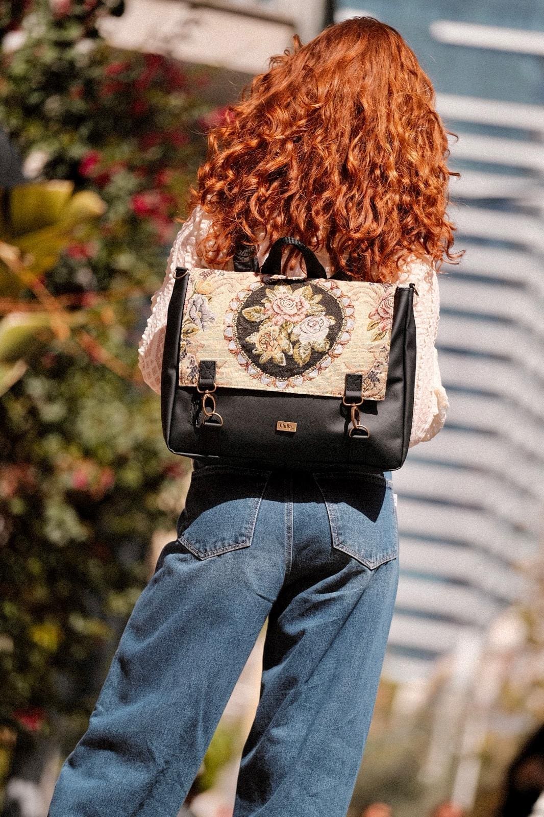 Floral Gobelin Large Jaffa Backpack/Side Bag