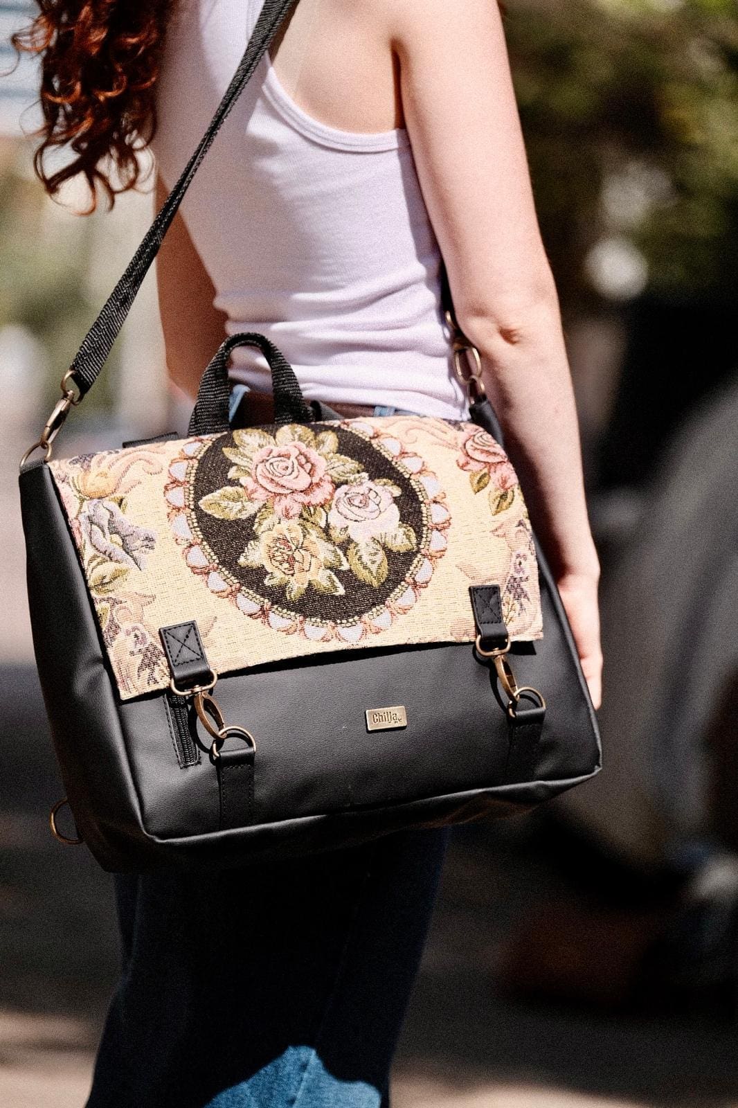 Floral Gobelin Large Jaffa Backpack/Side Bag