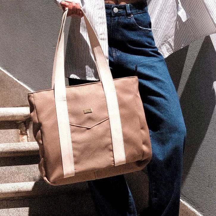 Light Brown Canvas NOKO Large Side Bag