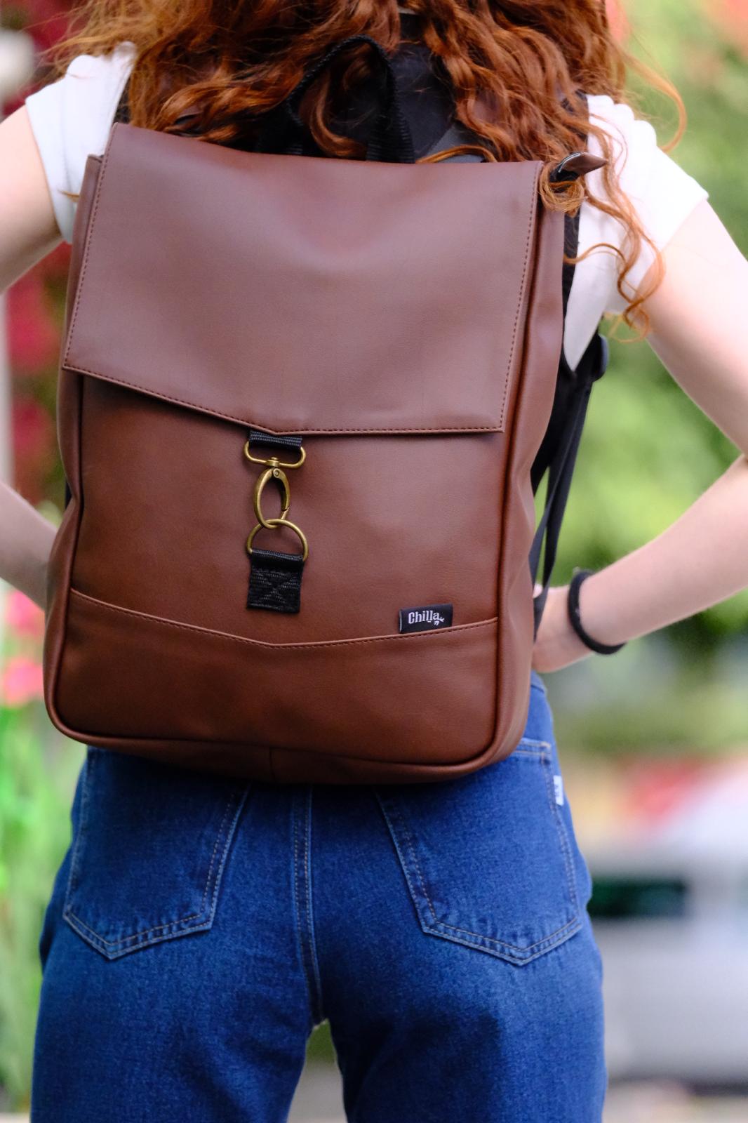 Earth Brown Medium Students Backpack