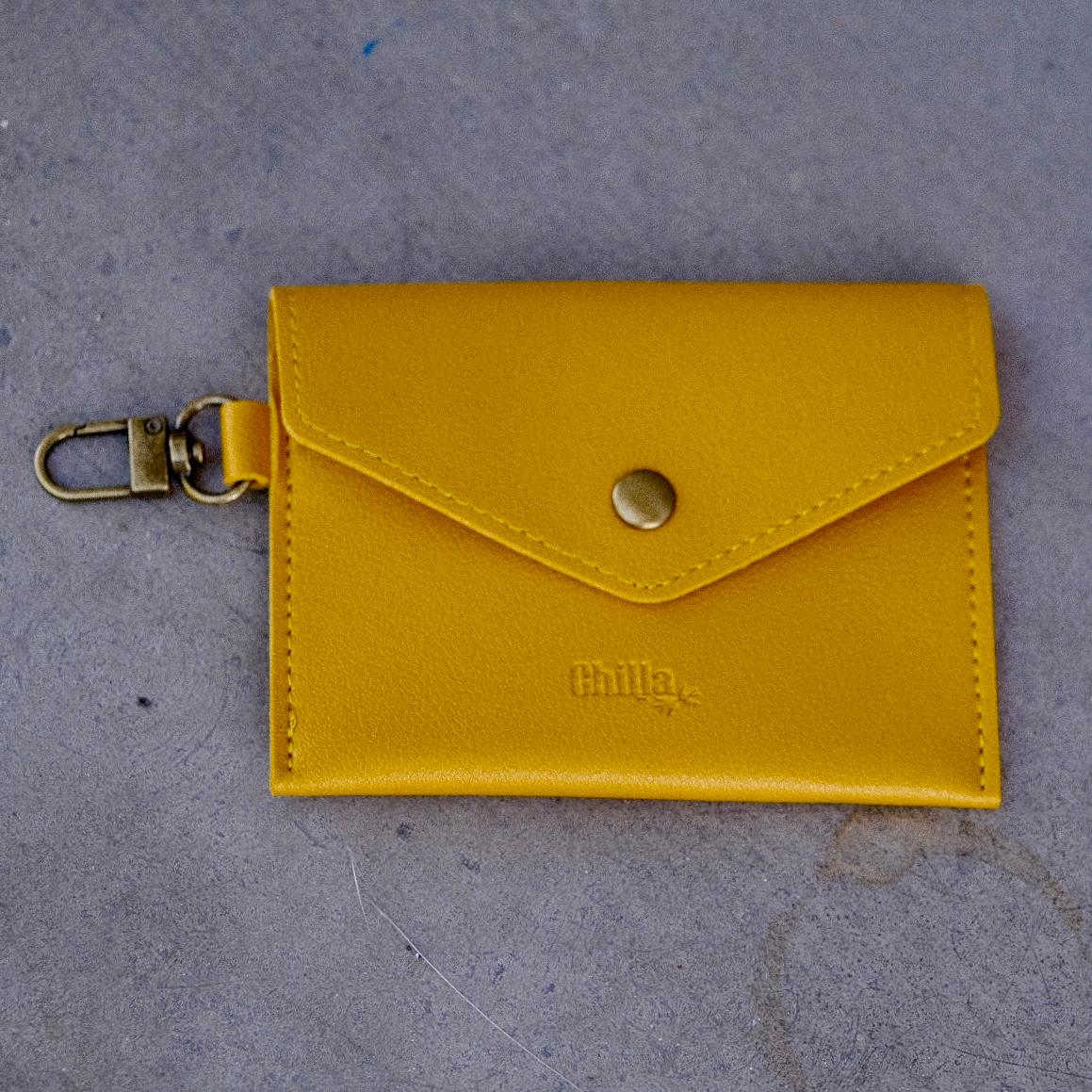 A small yellow pouch