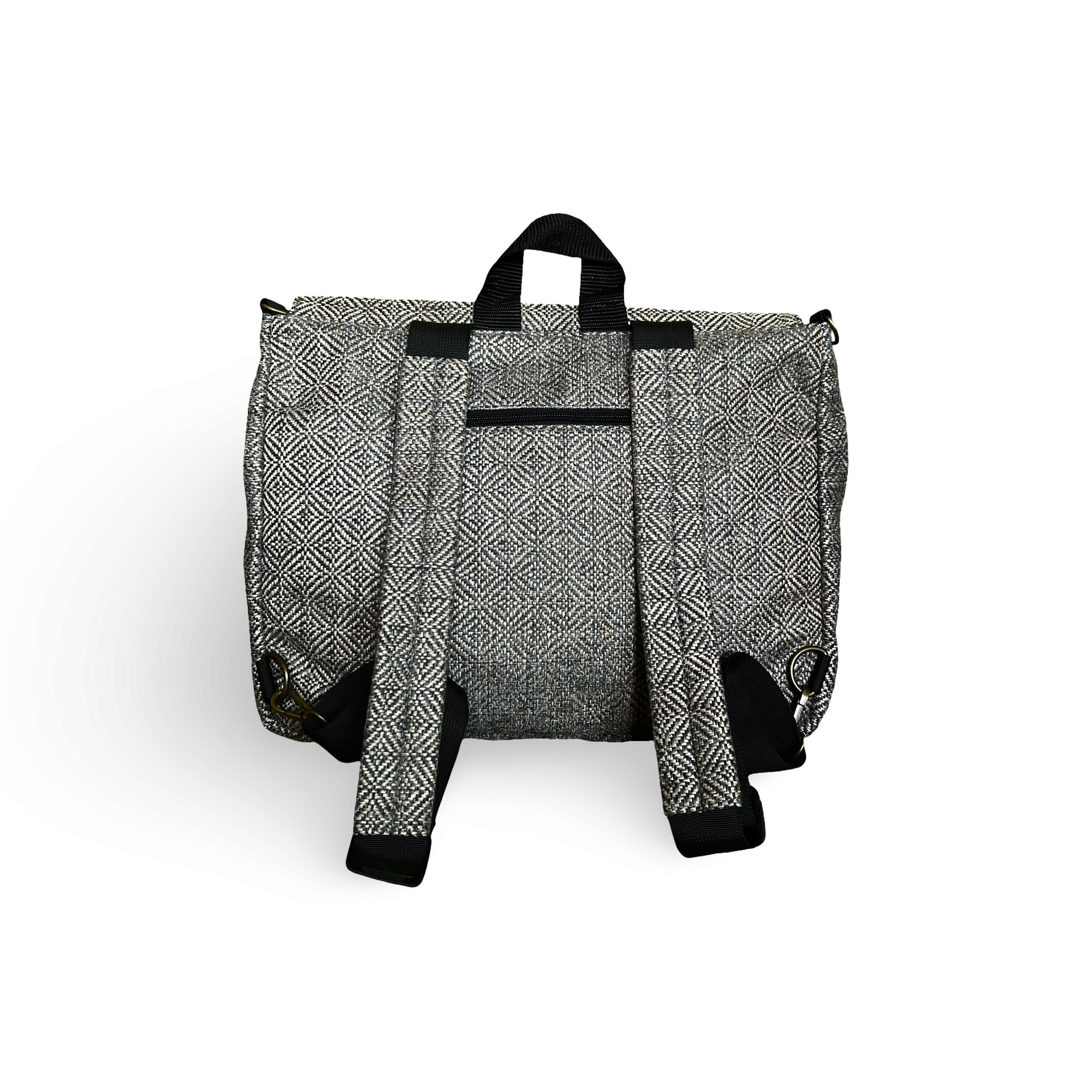 Large Gray Tweed Jaffa Side/Backpack