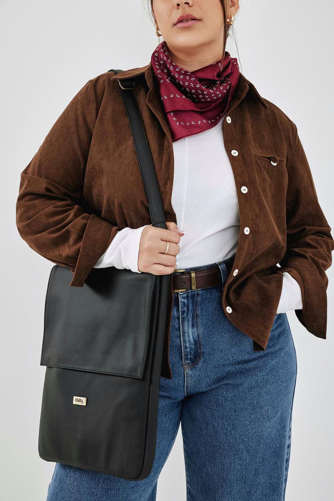Black Laptop Case with a Removable Strap