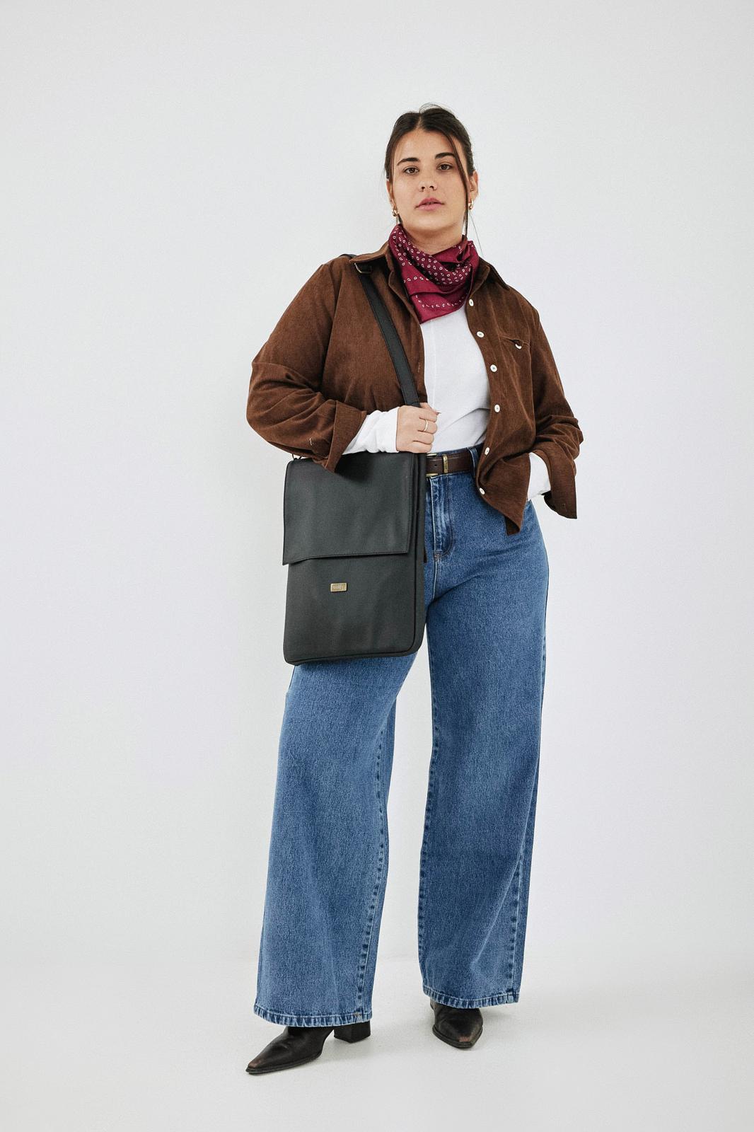 Black Laptop Case with a Removable Strap