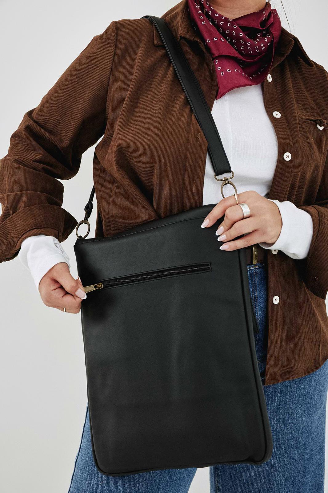 Black Laptop Case with a Removable Strap