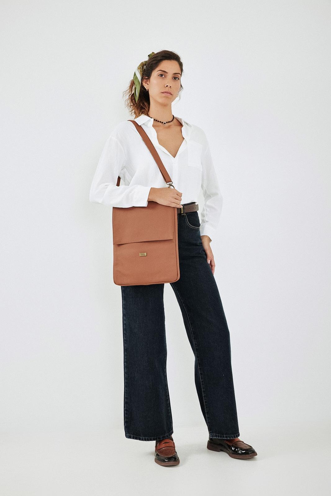Camel Laptop Case with a Removable Strap