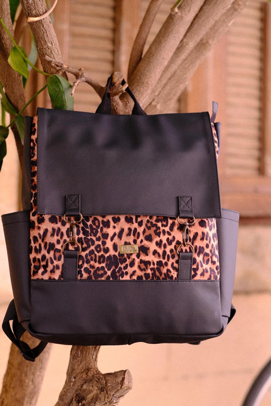 Black Leopard Large Unicorn Backpack
