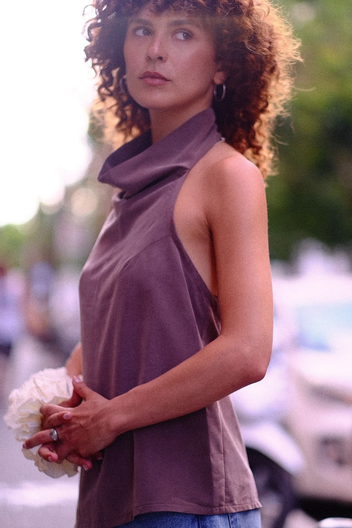 Brown Marin Collar Top
